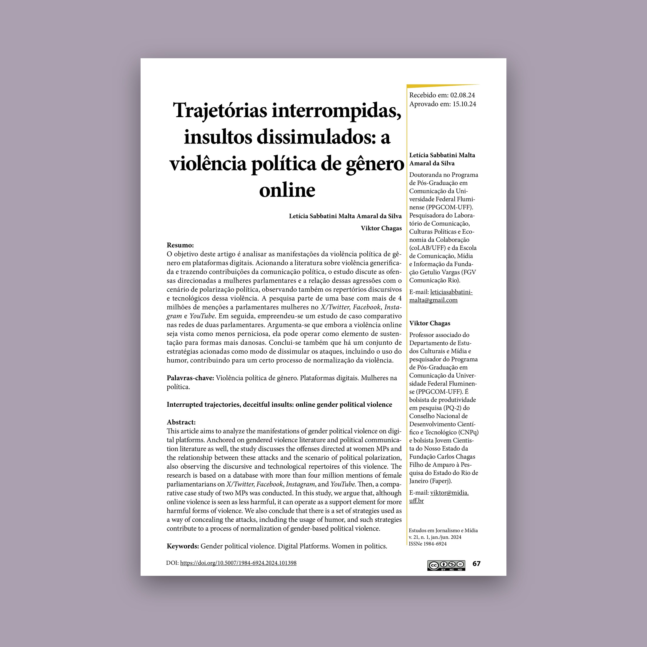 Trajetórias Interrompidas, Insultos Dissimulados: A Violência Política de Gênero Online